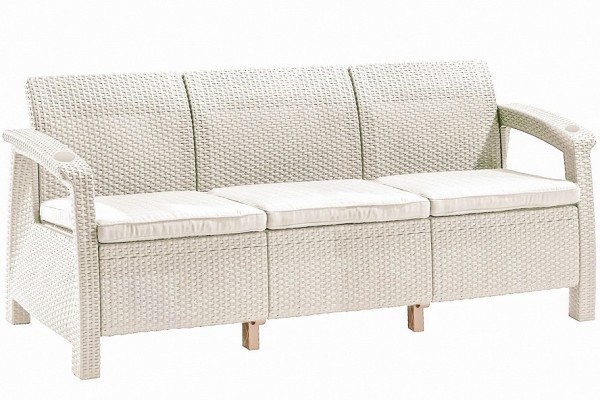 Трёхместный диван  Yalta Sofa 3 Seat белый купить в Жердевке