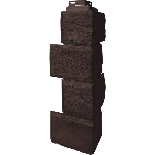 Цокольный сайдинг FineBer – Серия “Камень природный”, Угол наружный Коричневый купить в Жердевке