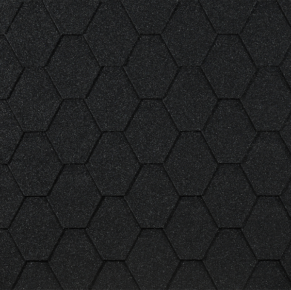 Гибкая черепица EURASIA Docke, Коллекция ШЕСТИГРАННИК Чёрный купить в Жердевке