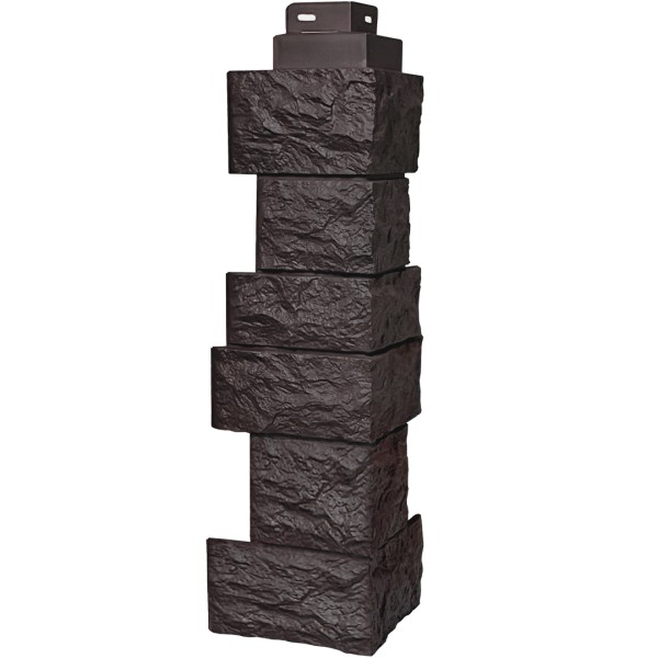 Цокольный сайдинг FineBer – Серия “Дикий камень”, Угол наружный, Коричневый купить в Жердевке