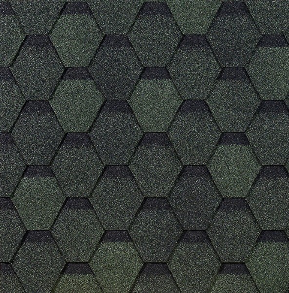 Гибкая черепица EURASIA Docke, Коллекция ШЕСТИГРАННИК Зелёный купить в Жердевке