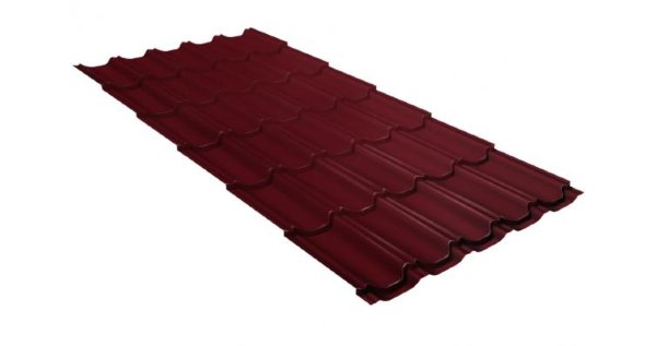 Металлочерепица квинта плюс GL 0,5 Satin RAL 3005 красное вино купить в Жердевке
