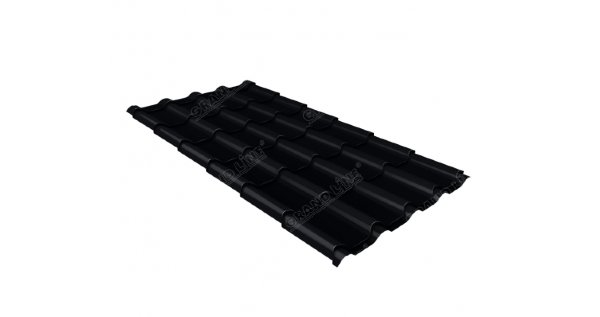 Металлочерепица камея 0,45 Drap RAL 9005 черный купить в Жердевке