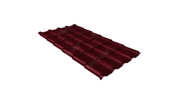 Металлочерепица камея 0,45 Drap RAL 3005 красное вино купить в Жердевке