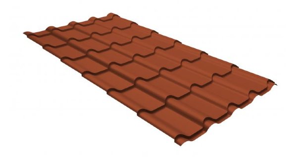 Металлочерепица камея GL 0,5 GreenCoat Pural RR 750 кирпично-красный (RAL 8004 терракота) купить в Жердевке