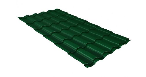Металлочерепица кредо 0,5 Satin RAL 6005 зеленый мох купить в Жердевке