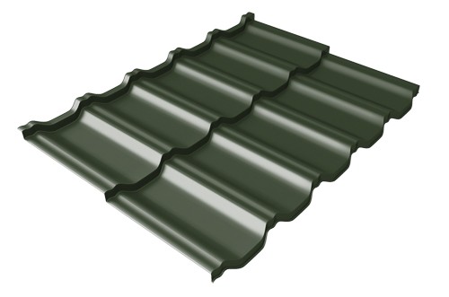 Металлочерепица модульная Квинта Uno Grand Line c 3D резом 0,5 GreenСoat Pural RR 11 темно-зеленый (RAL 6020 хромовая зелень) купить в Жердевке