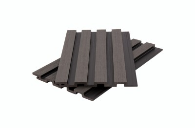 Стеновая панель брусковая двухцветная co-extrusion, grey dark