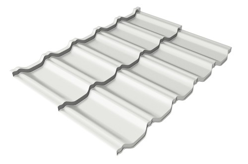 Металлочерепица модульная Квинта Uno Grand Line c 3D резом 0,5 Satin RAL 9003 сигнальный белый купить в Жердевке