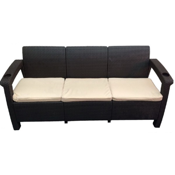 Трёхместный диван  Yalta Sofa 3 Seat венге купить в Жердевке