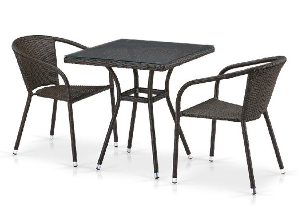 Комплект плетеной мебели AFINA из иск. ротанга T282BNT/Y137C-W53 Brown 2Pcs купить в Жердевке