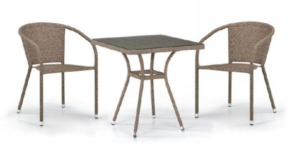 Комплект плетеной мебели AFINA из иск. ротанга T282BNT/Y137C-W56 Light Brown 2Pcs купить в Жердевке