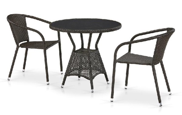 Комплект плетеной мебели AFINA из иск. ротанга T707ANS/Y137C-W53 Brown 2Pcs купить в Жердевке