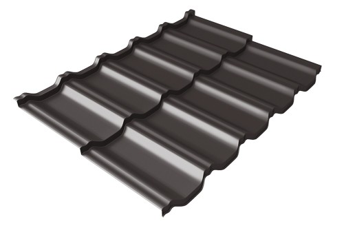 Металлочерепица модульная Квинта Uno Grand Line c 3D резом 0,5 Satin Мatt RR 32 темно-коричневый купить в Жердевке