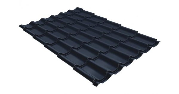 Металлочерепица классик 0,5 Satin RAL 7024 мокрый асфальт купить в Жердевке
