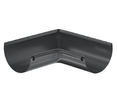 Водосток Aquasistem, система 125x90 - Угол желоба, внутренний 90° RAL 7024 Тёмно-серый купить в Жердевке