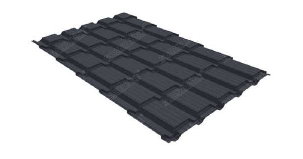 Металлочерепица GL квадро профи 0,5 Satin RAL 7024 мокрый асфальт купить в Жердевке