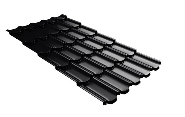Металлочерепица квинта плюс с 3D резом 0,5 Satin RAL 9005 черный купить в Жердевке