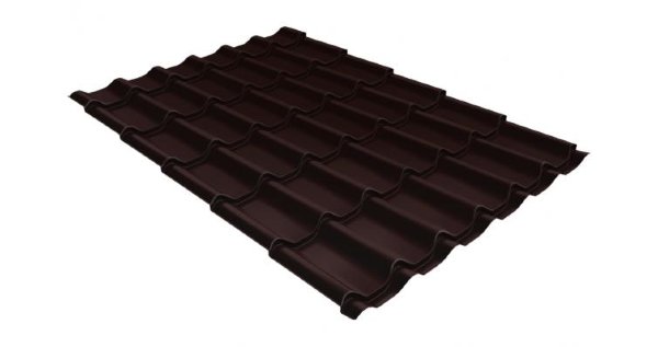 Металлочерепица классик 0,5 Satin RAL 8017 шоколад купить в Жердевке
